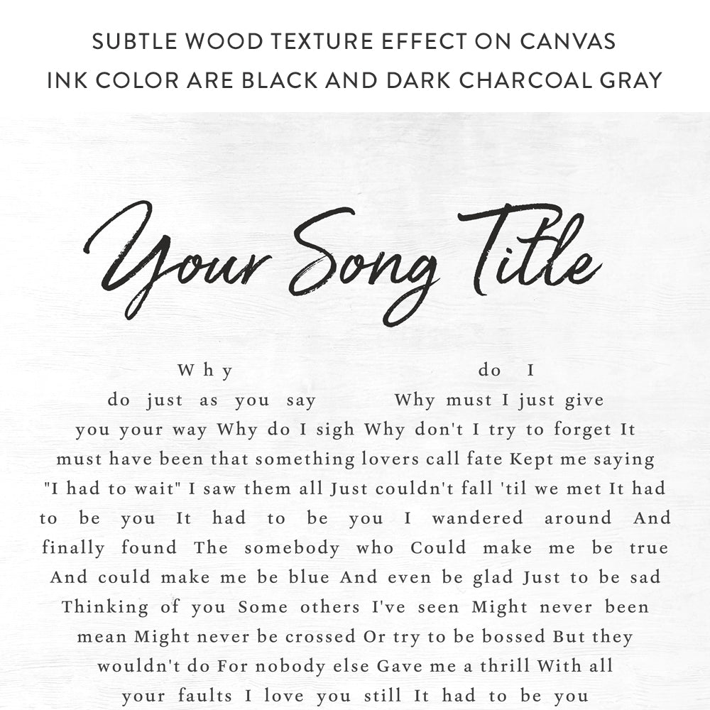 Custom Anniversary Wedding Song Lyrics, First Dance, Heart Print