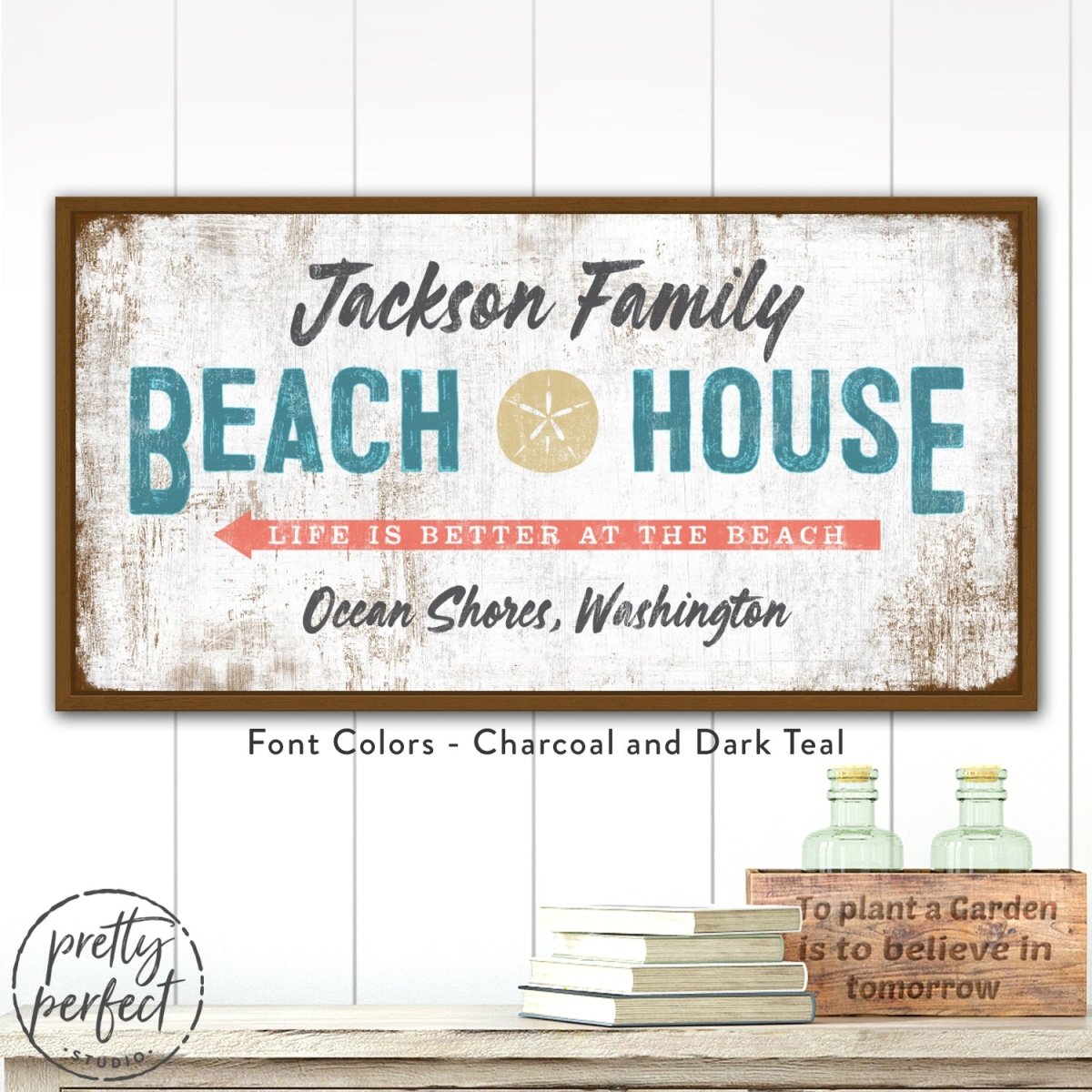 Custom Beach House Sign with Family Name and Location