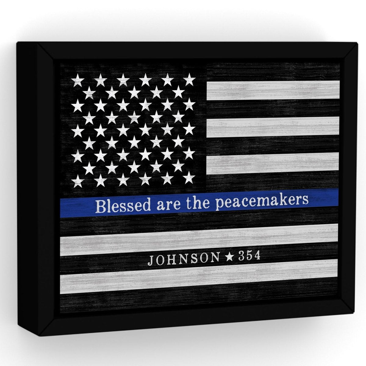 Custom Blue Line Sign With Name and Badge Number - Pretty Perfect Studio