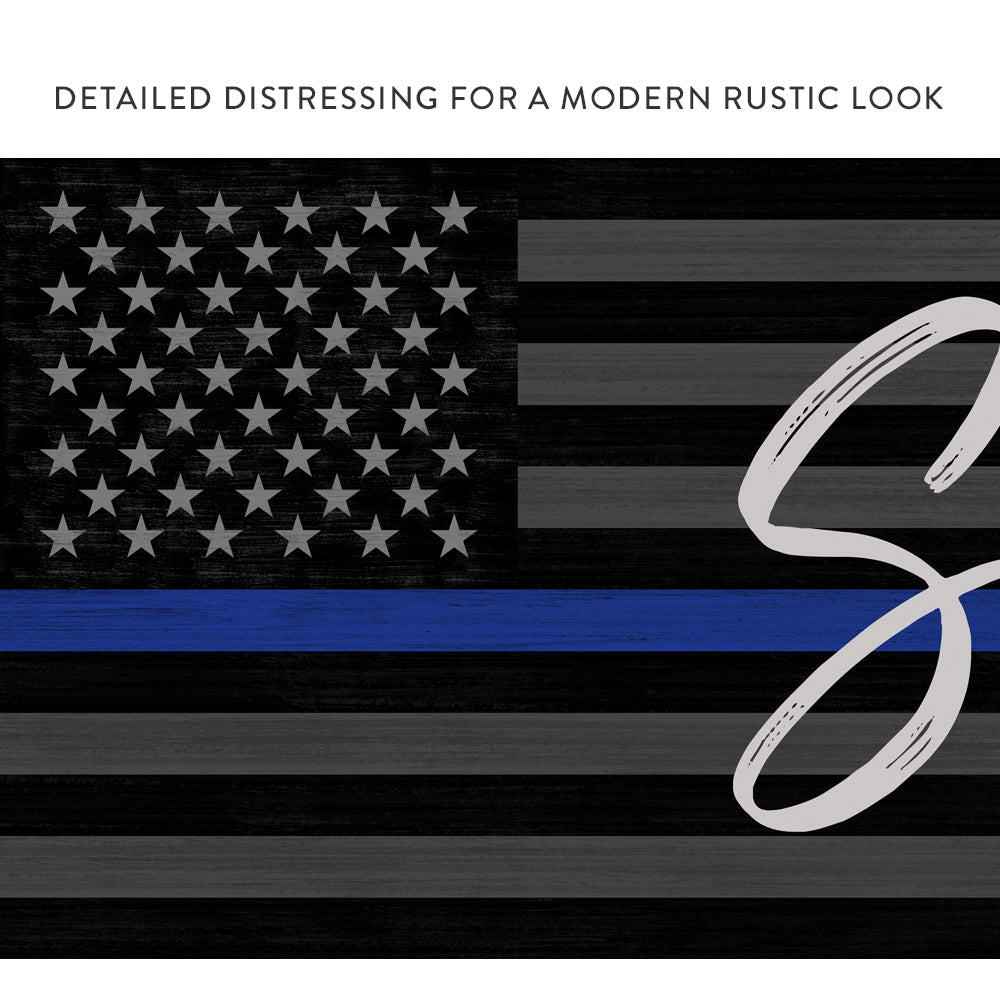 Custom Blue Line Sign with Police Officer Name - Pretty Perfect Studio
