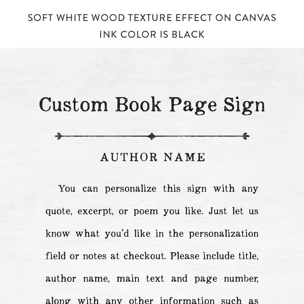 Custom Book Page Sign Detail Image - Pretty Perfect Studio