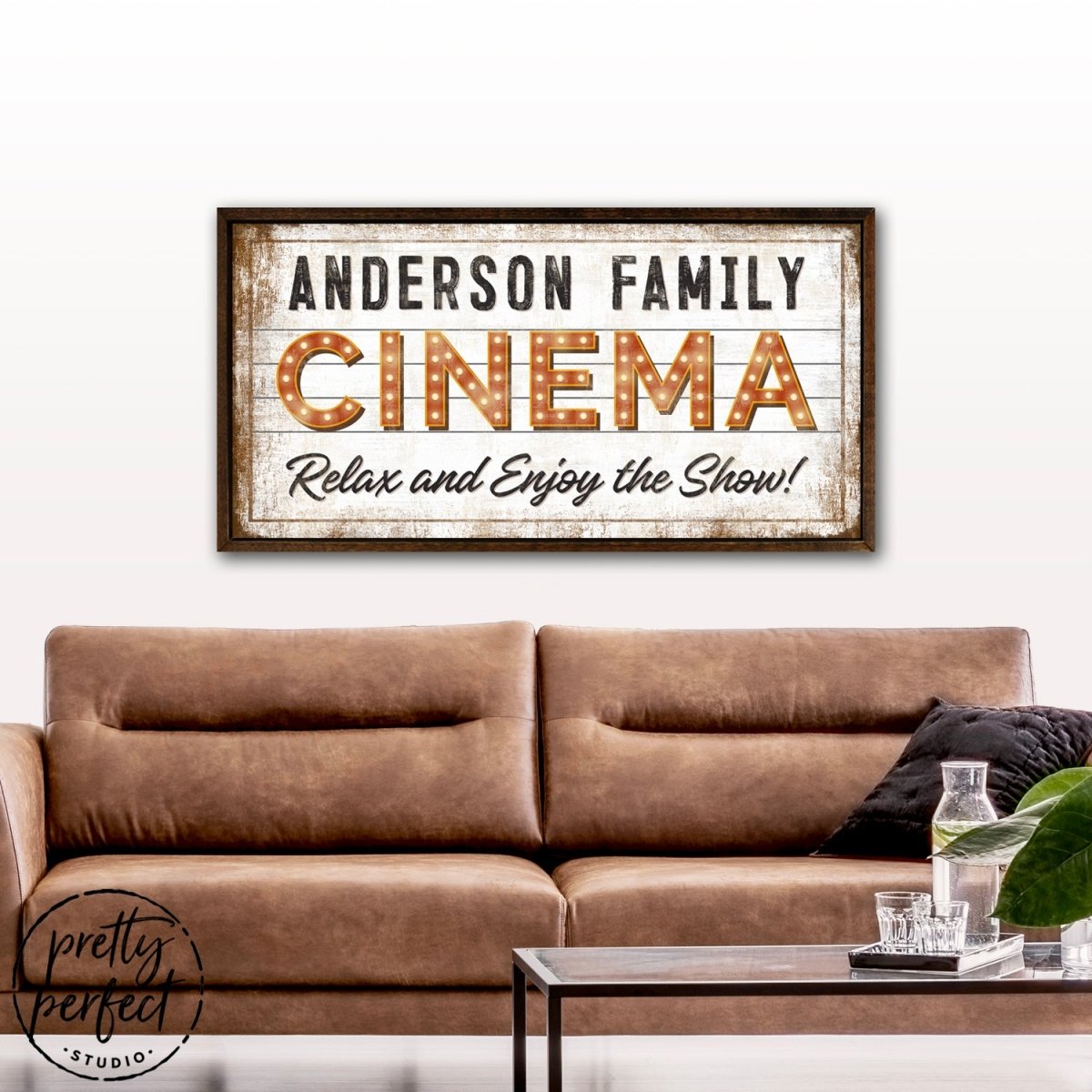 Custom Cinema Sign for Family Movie Room - Pretty Perfect Studio
