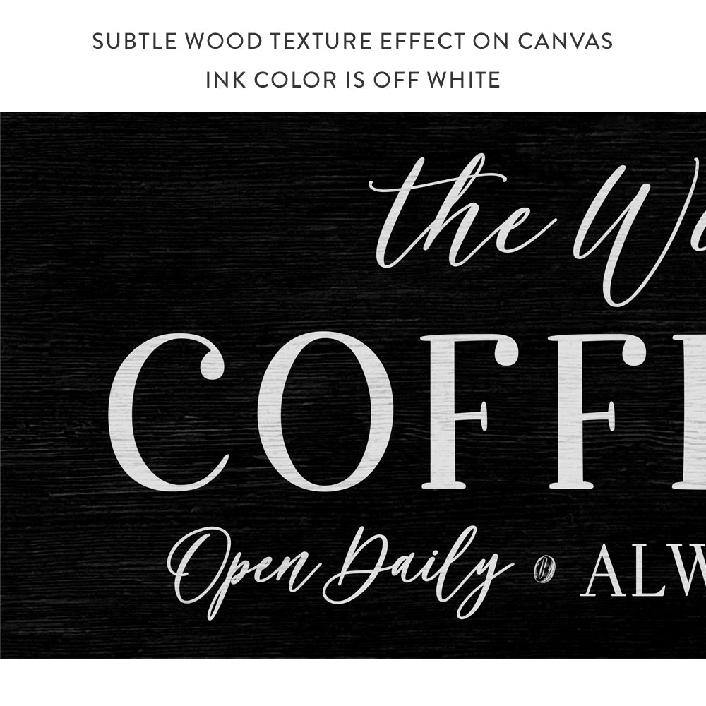Custom Coffee Shop Sign | Family Coffee Station | Personalized Coffee Bar Sign | Last Name Coffee Sign | Coffee Signs For Kitchen Wall Art