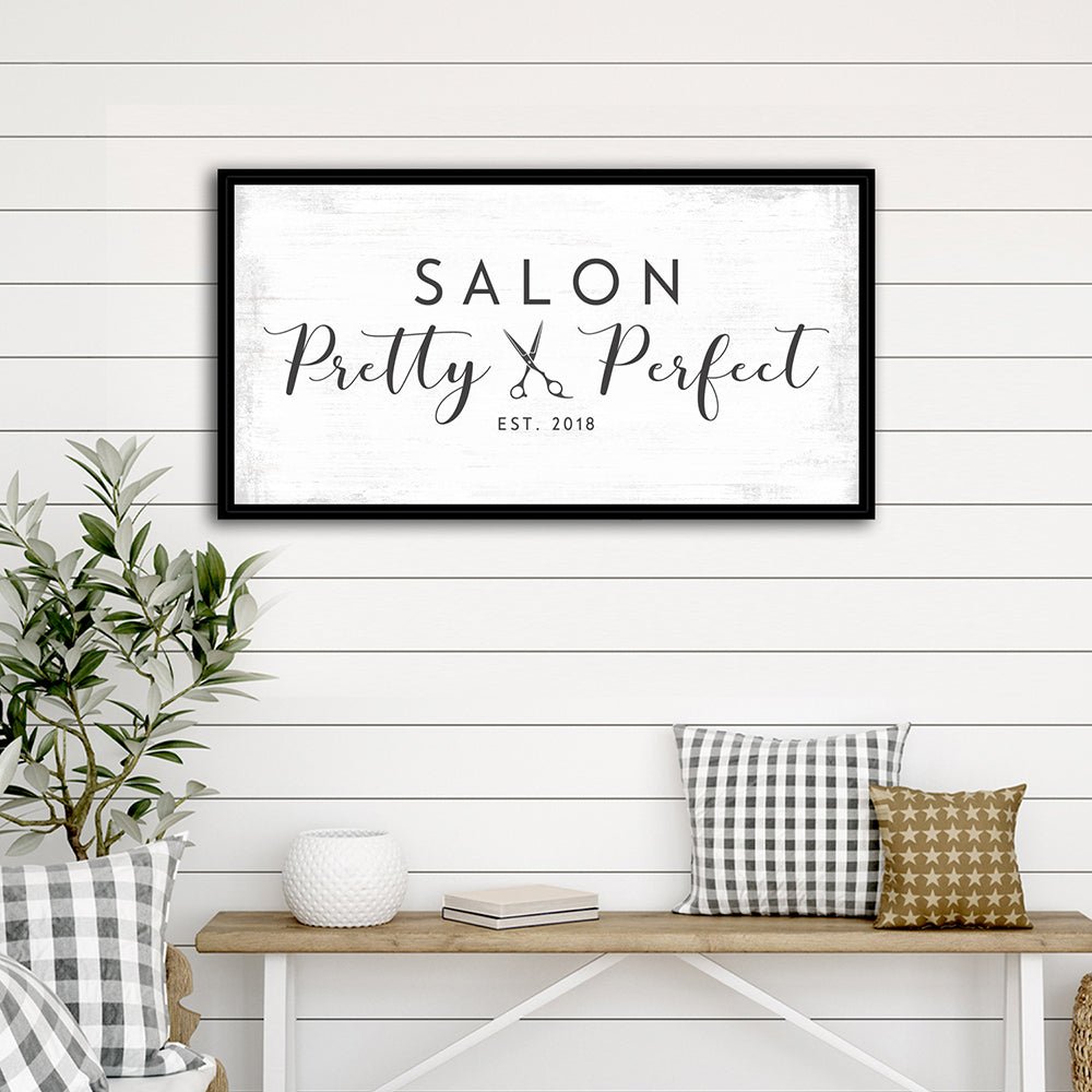 Custom Hair Salon Sign in Beauty Parlor - Pretty Perfect Studio