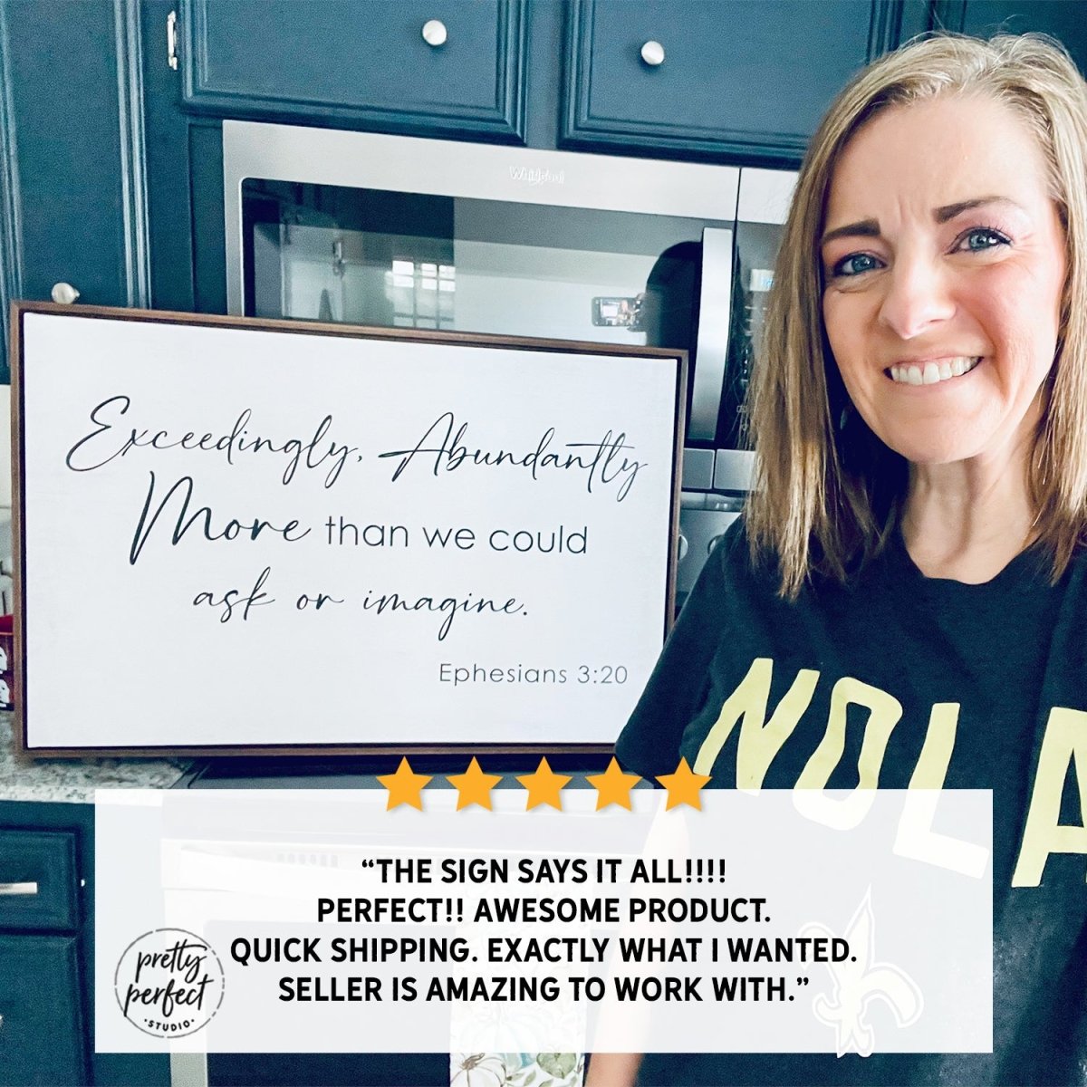 Customer product review for Custom Scripture Wall Art by Pretty Perfect Studio