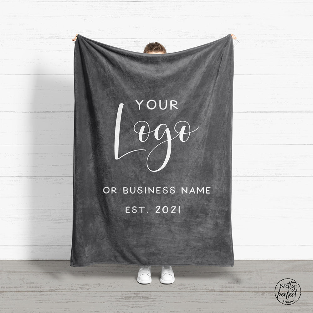 Custom Text Blankets Personalized Fleece Throw Blankets for Kids and Adults with Company Logos, Names, or Family & Friends Pictures