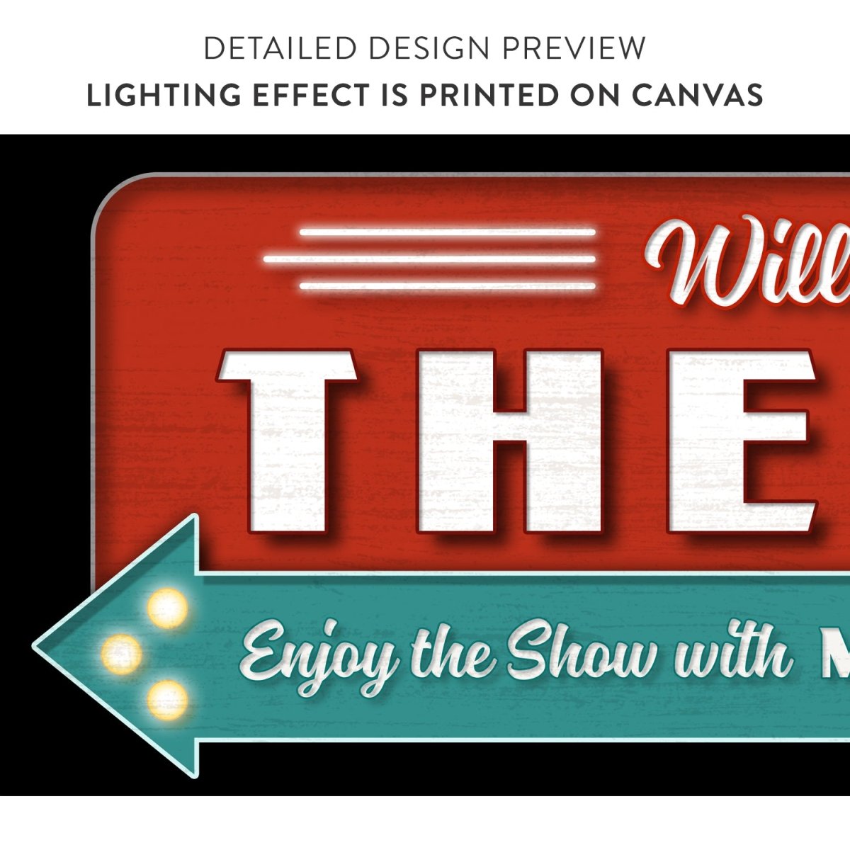 Custom Theater Sign, Personalized Drive-In Movie Painting Arrow Sign for Home Movie Cinema Room