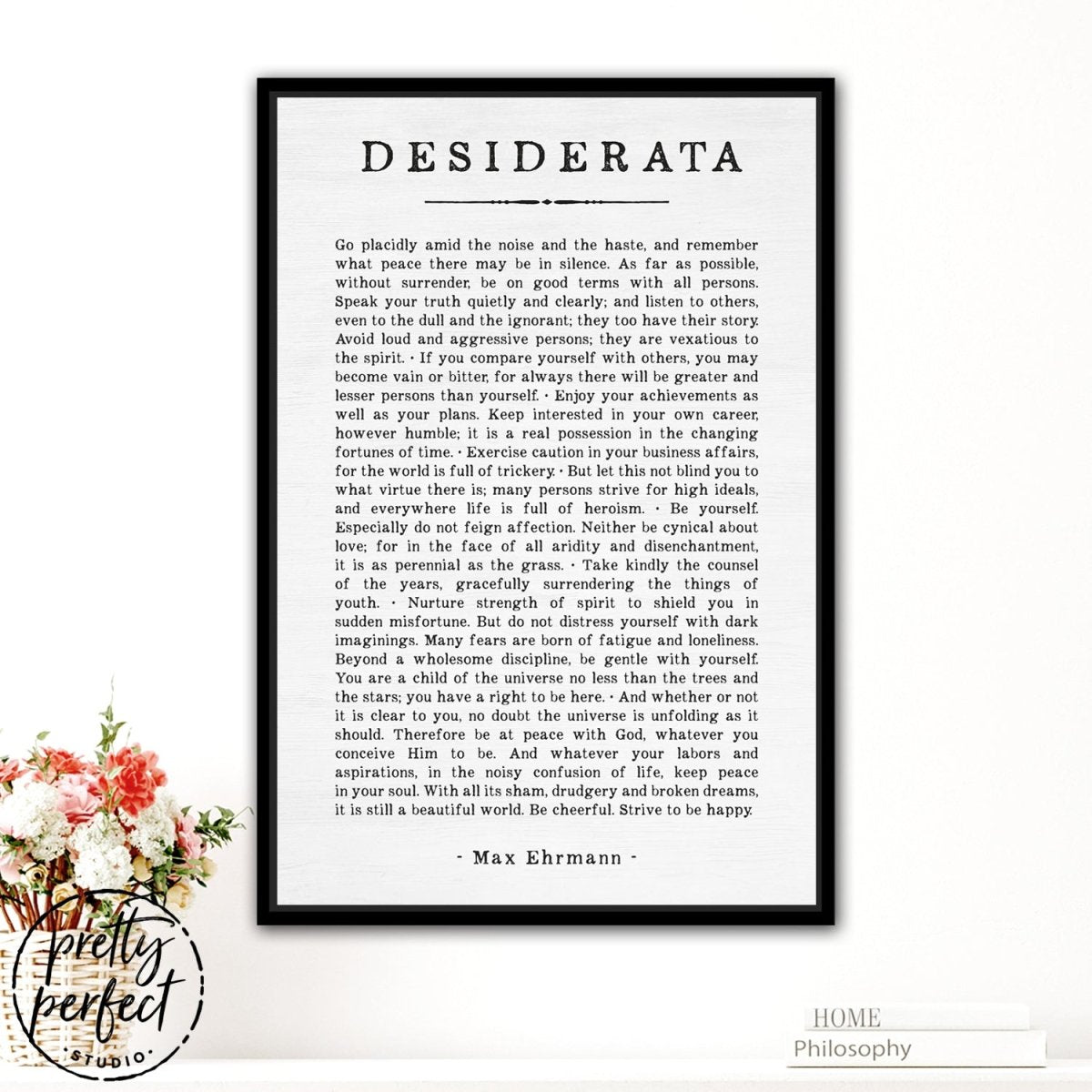 Desiderata Wall Art - Max Ehrmann Poem in Family Room - Pretty Perfect Studio