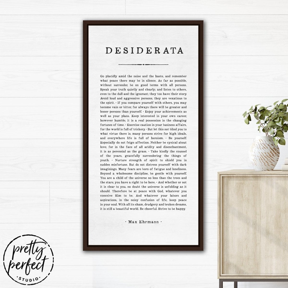 Desiderata Wall Art - Max Ehrmann Poem in Family Room - Pretty Perfect Studio