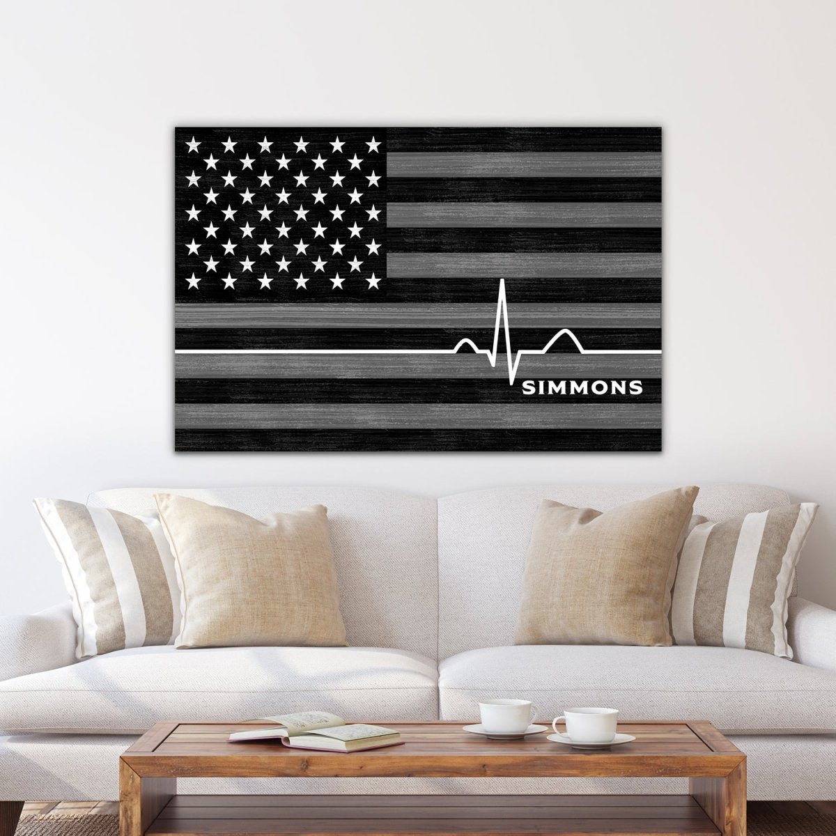 EMS Sign Personalized With Name in Living Room - Pretty Perfect Studio