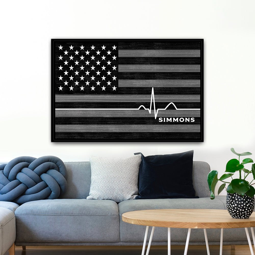 EMS Sign Personalized With Name Above Couch - Pretty Perfect Studio
