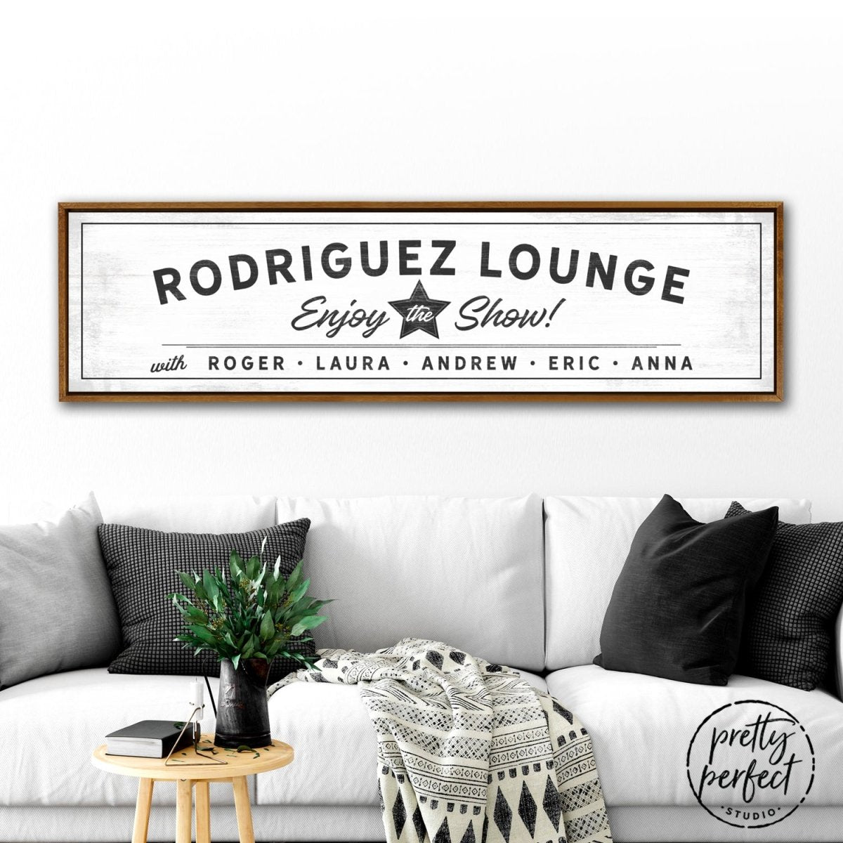 Enjoy The Show Movie Lounge Custom Name Black Sign