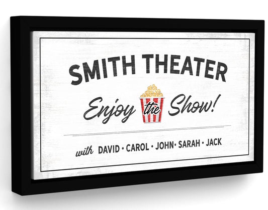 Enjoy The Show Movie Lounge Custom Name Sign