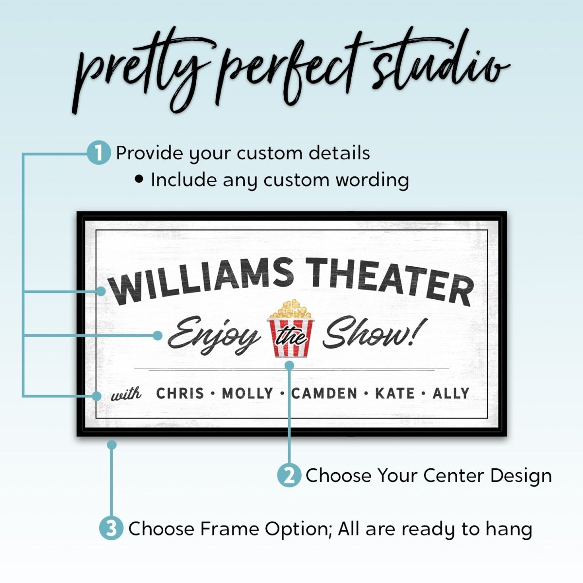 Enjoy The Show Movie Lounge Custom Name Sign