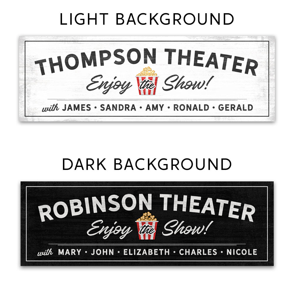 Enjoy The Show Movie Lounge Custom Name Sign