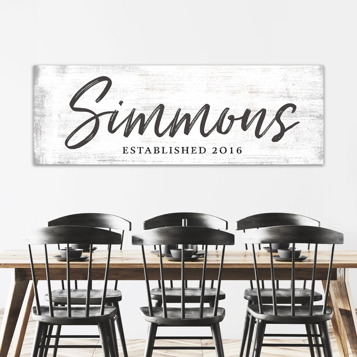 Established Family Name Signs Above Table - Pretty Perfect Studio