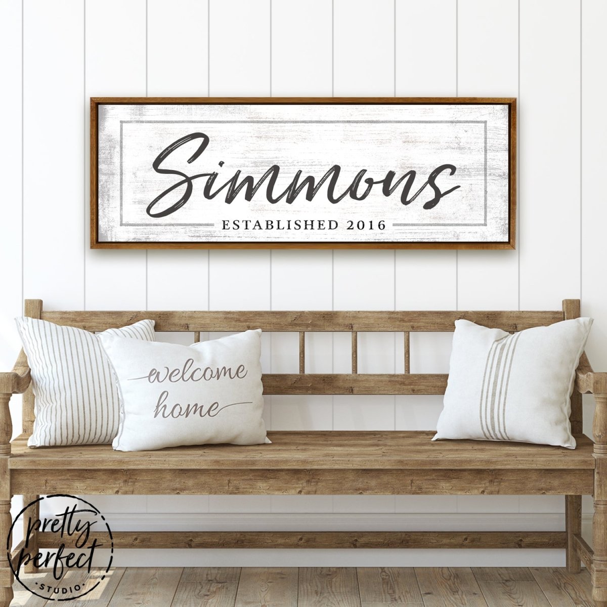 Family Established Sign Personalized Above Entryway Bench - Pretty Perfect Studio