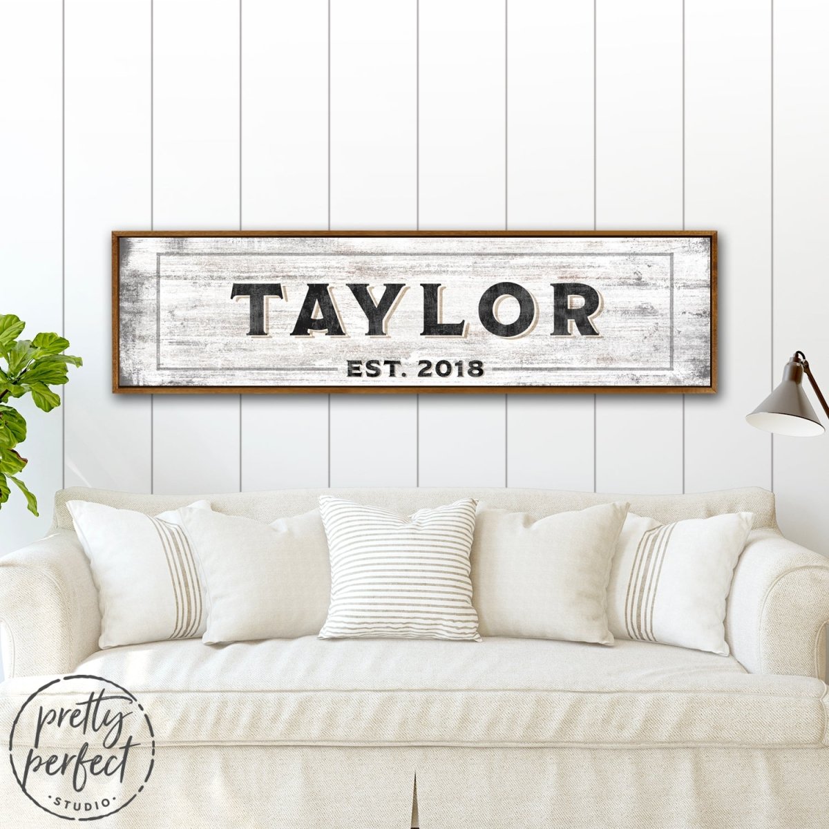 Family Established Signs Above Couch - Pretty Perfect Studio
