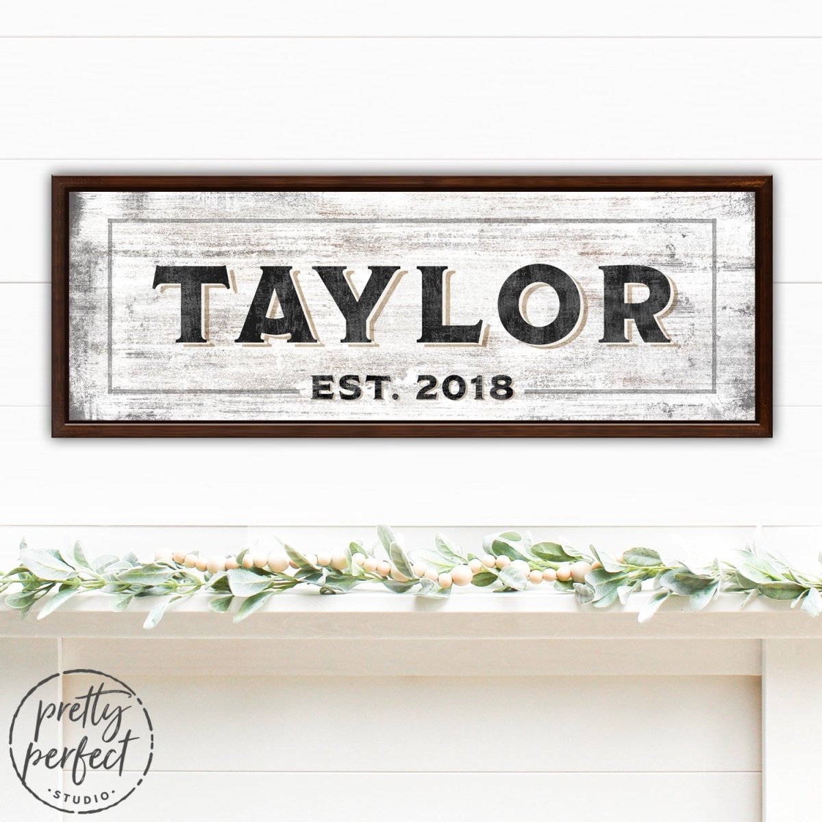 Family Established Signs Above Shelves - Pretty Perfect Studio
