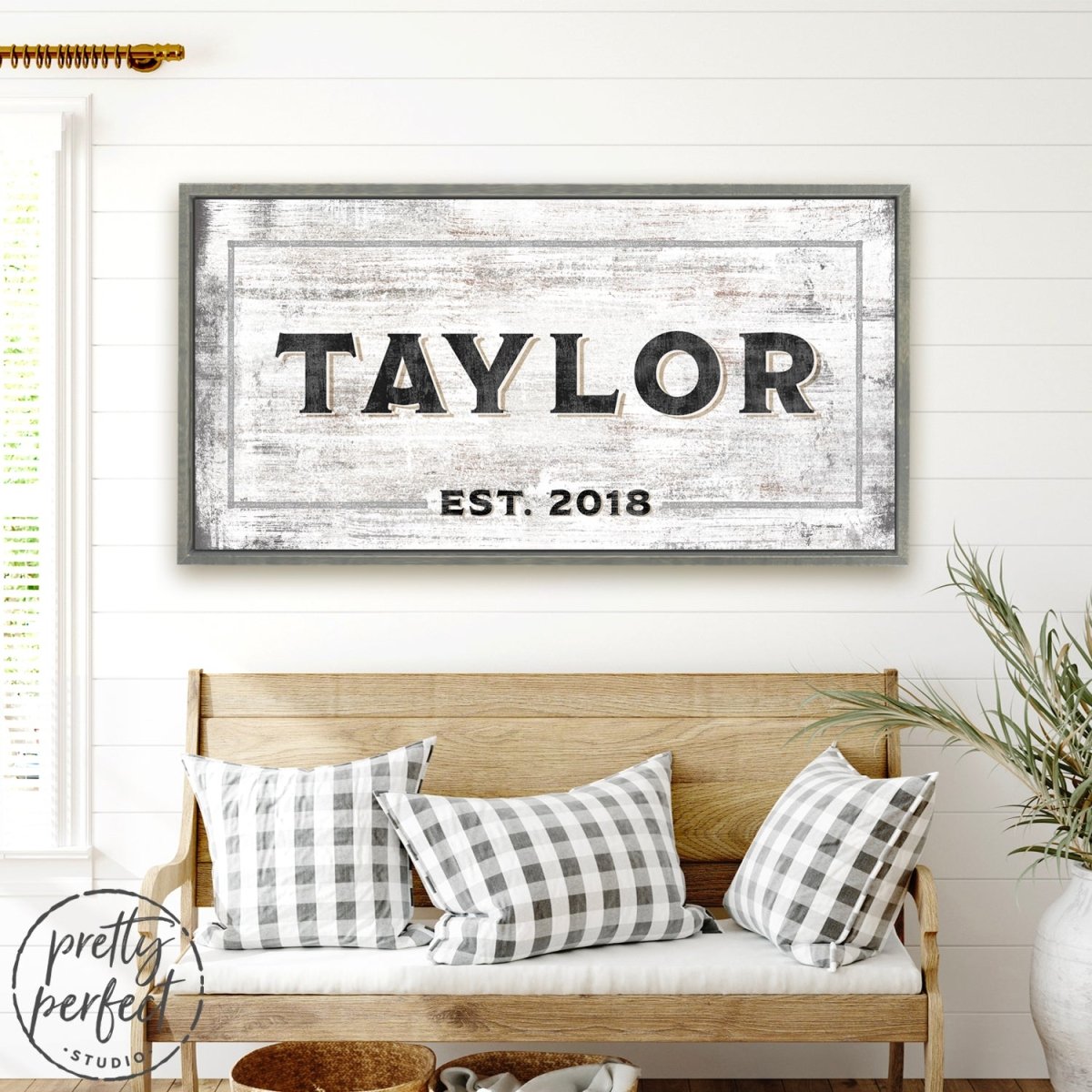 Family Established Signs Above Bench - Pretty Perfect Studio