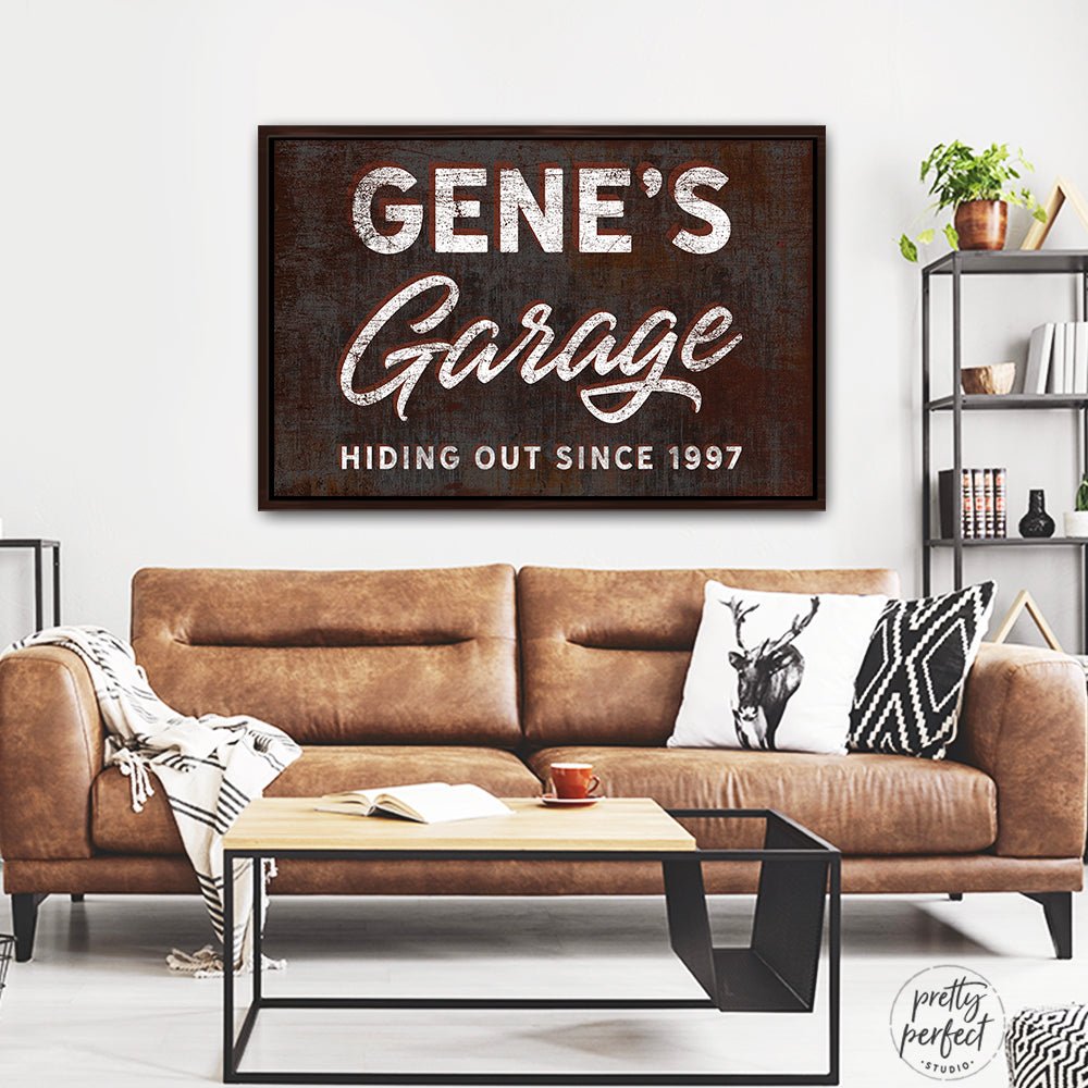 Garage Sign Personalized - Man Cave Room Decor - Pretty Perfect Studio