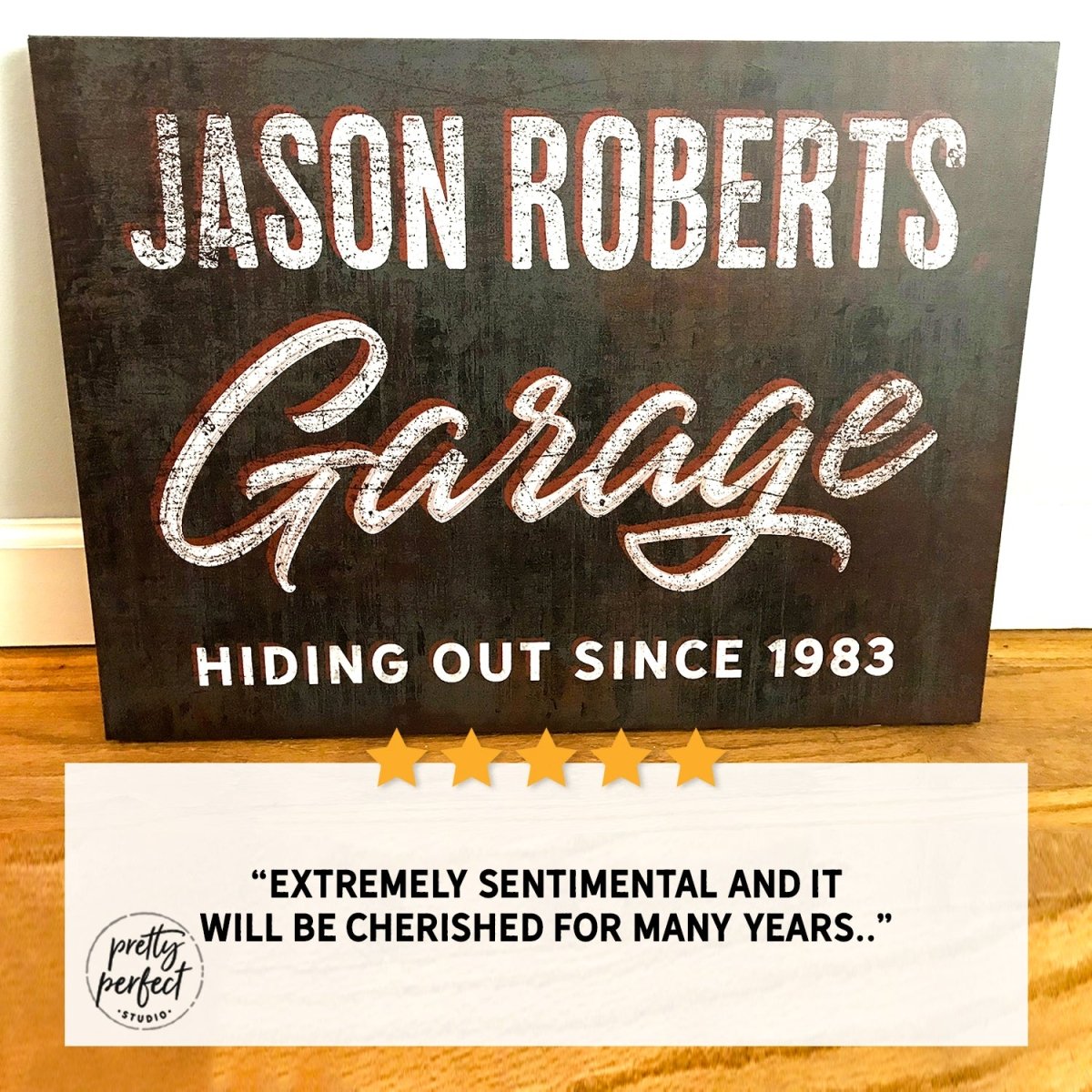 Garage Sign Personalized - Man Cave Room Decor - Pretty Perfect Studio