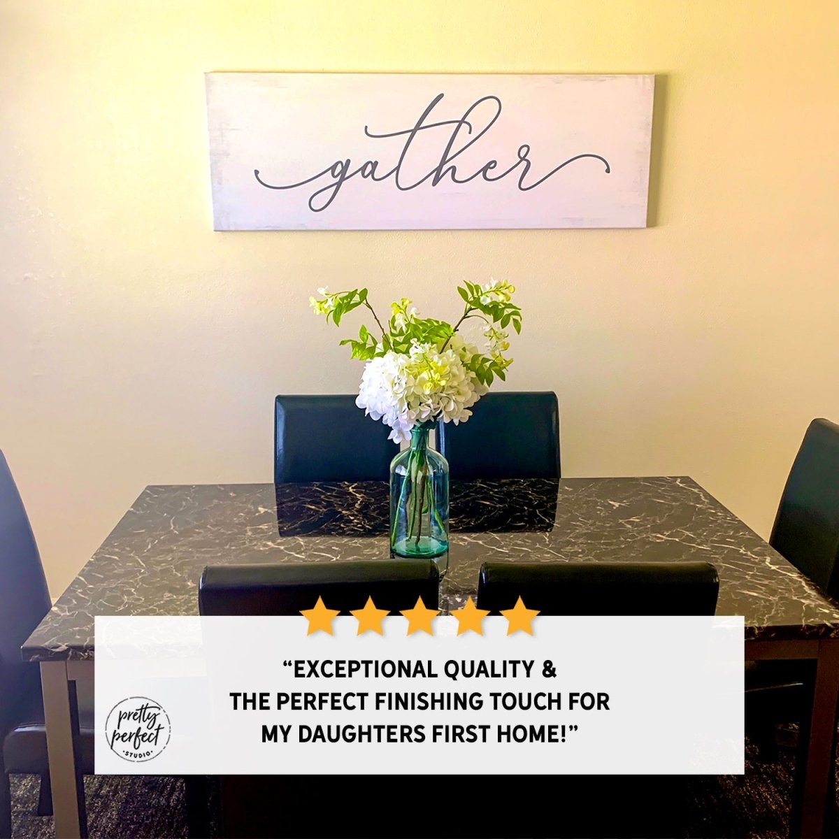Customer product review for gather sign by Pretty Perfect Studio