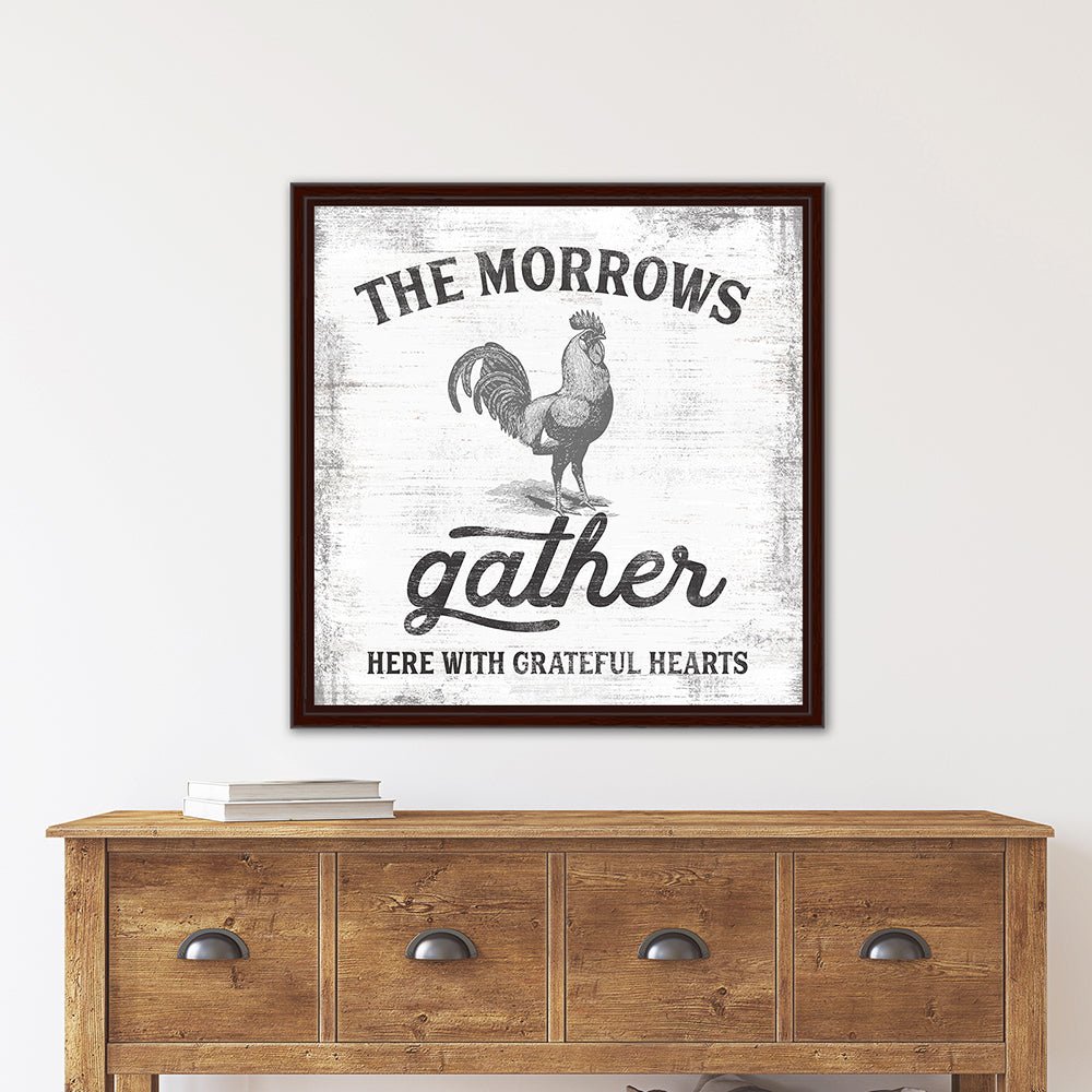 Gather Here With Grateful Hearts Custom Sign - Pretty Perfect Studio