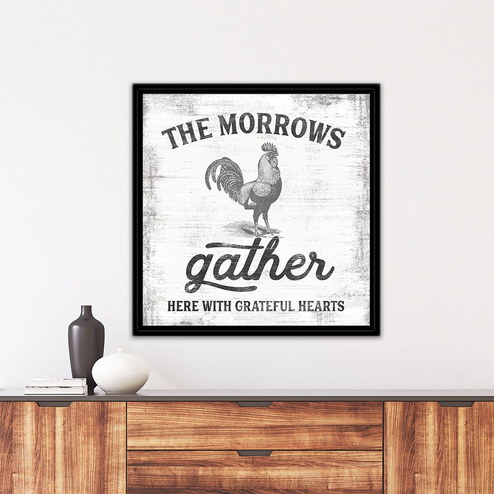 Gather Here With Grateful Hearts Custom Sign - Pretty Perfect Studio