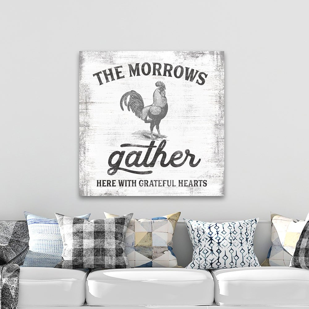 Gather Here With Grateful Hearts Custom Sign - Pretty Perfect Studio