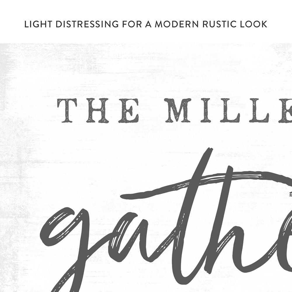 Gather Here With Grateful Hearts Personalized Last Name Sign - Pretty Perfect Studio