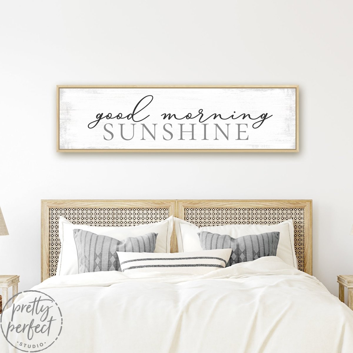 Good Morning Sunshine Wall Art Above Bed - Pretty Perfect Studio