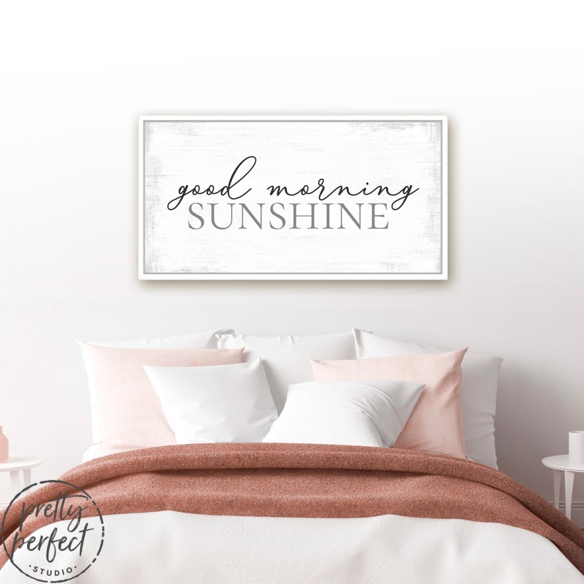 Good Morning Sunshine Wall Art Above Bed - Pretty Perfect Studio