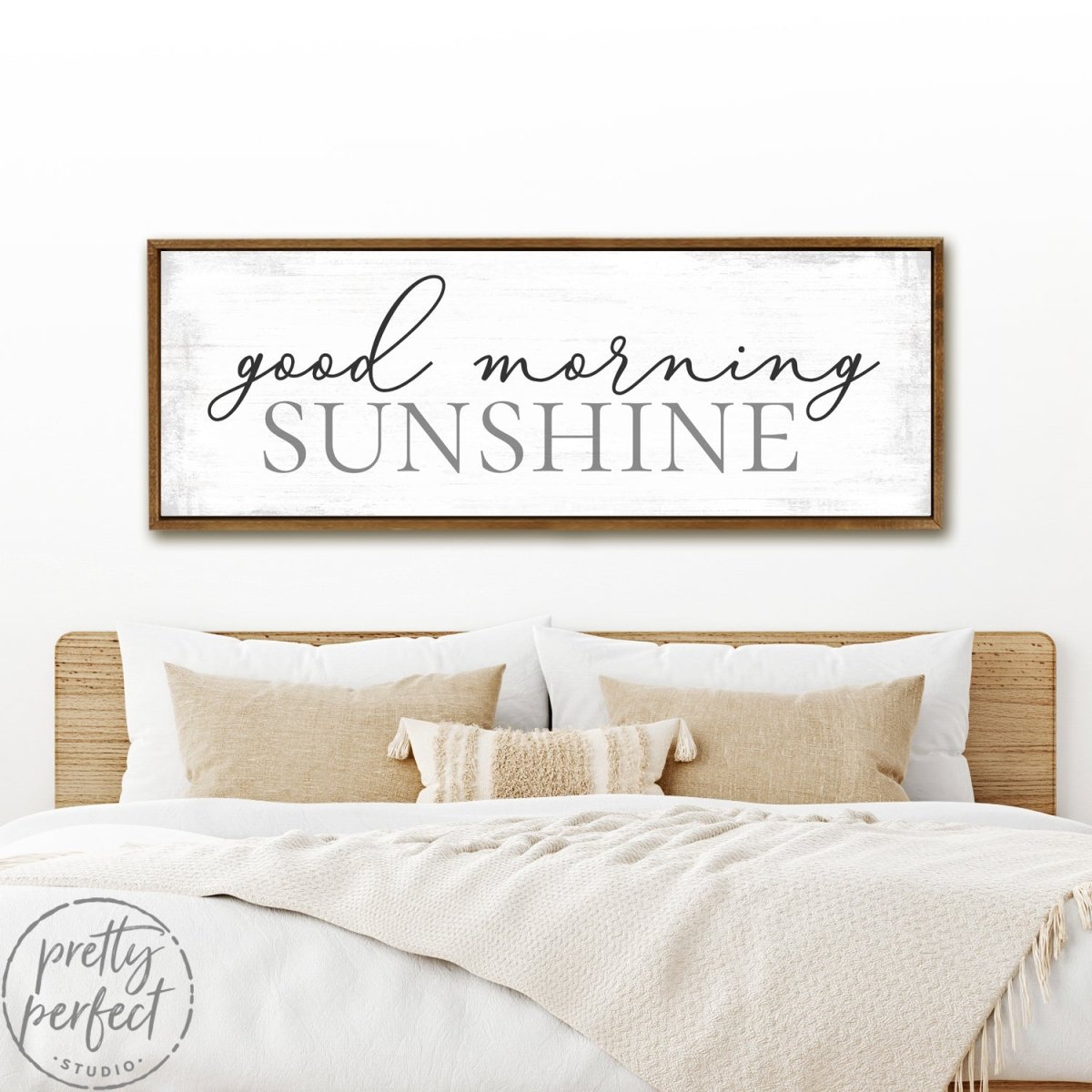 Good Morning Sunshine Wall Art Above Bed - Pretty Perfect Studio