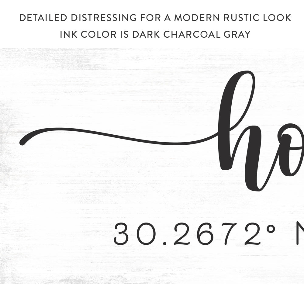 GPS Coordinates Home Sign - Pretty Perfect Studio