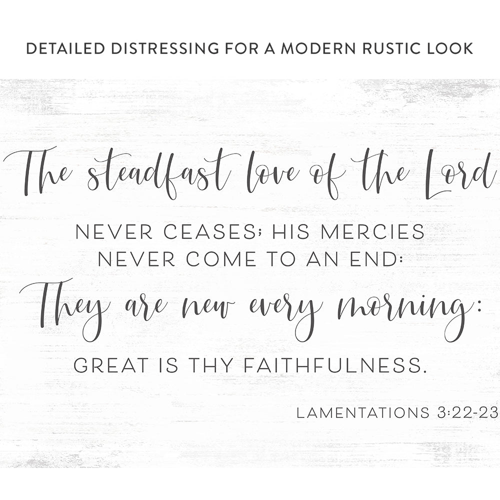 Great Is Thy Faithfulness Verse Wall Art With A Distressed Modern Rustic Look - Pretty Perfect Studio