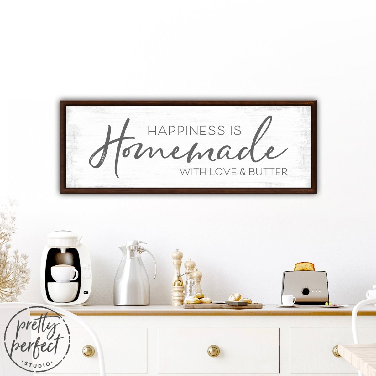 Happiness Is Homemade Sign In Kitchen - Pretty Perfect Studio