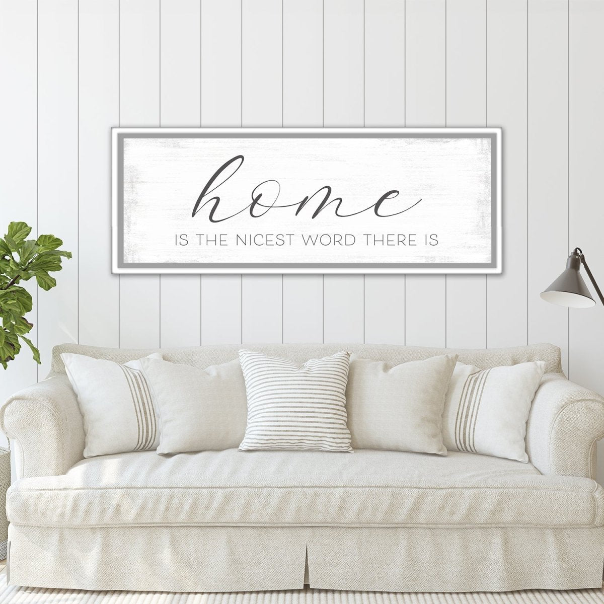 Home Is The Nicest Word There Is Sign Above Couch - Pretty Perfect Studio