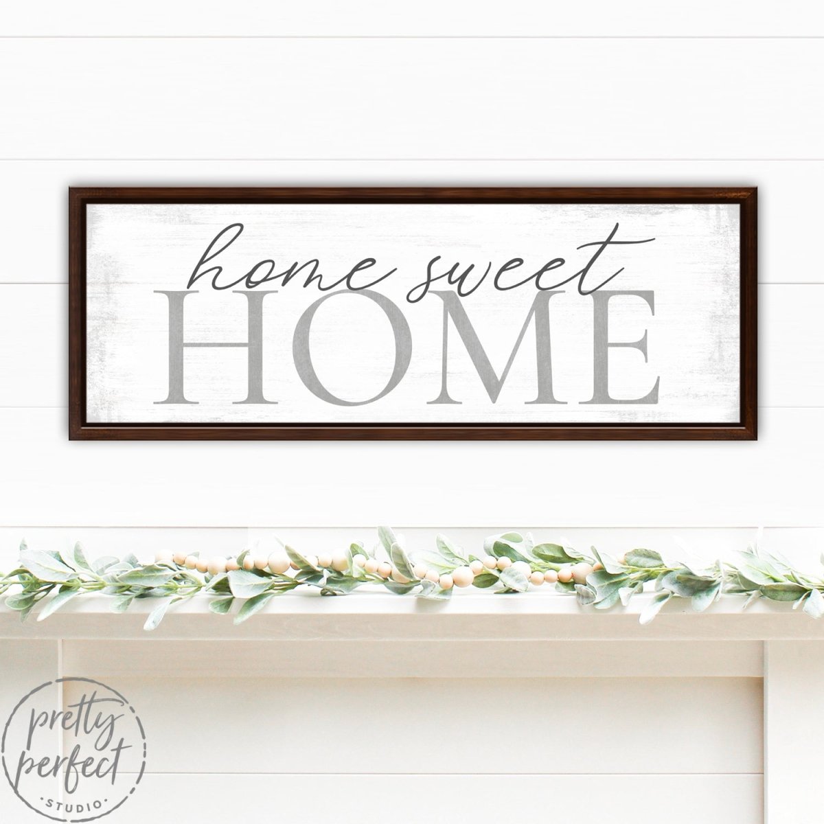 Home Sweet Home Canvas Wall Art Above Shelf - Pretty Perfect Studio