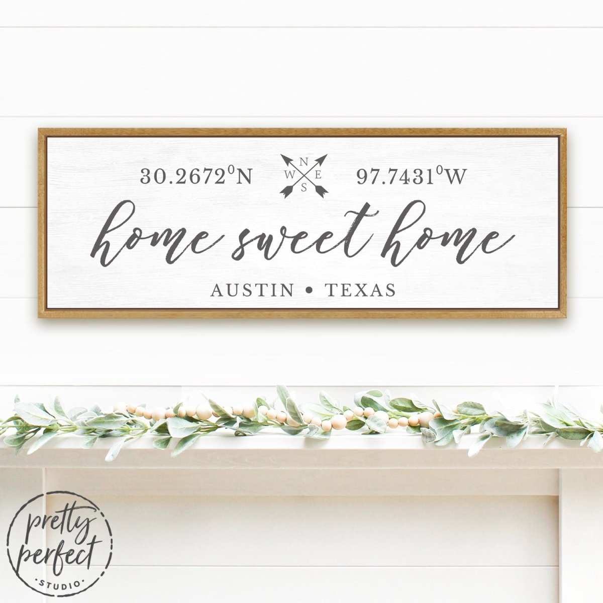 Home Sweet Home Location Sign Hanging in Entryway - Pretty Perfect Studio