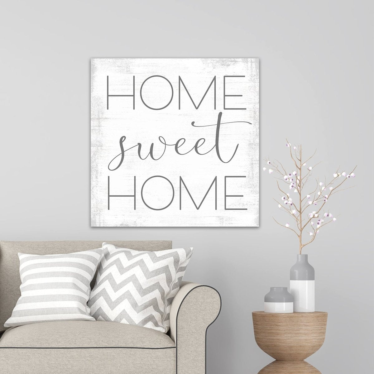 Home Sweet Home Sign Above Couch - Pretty Perfect Studio