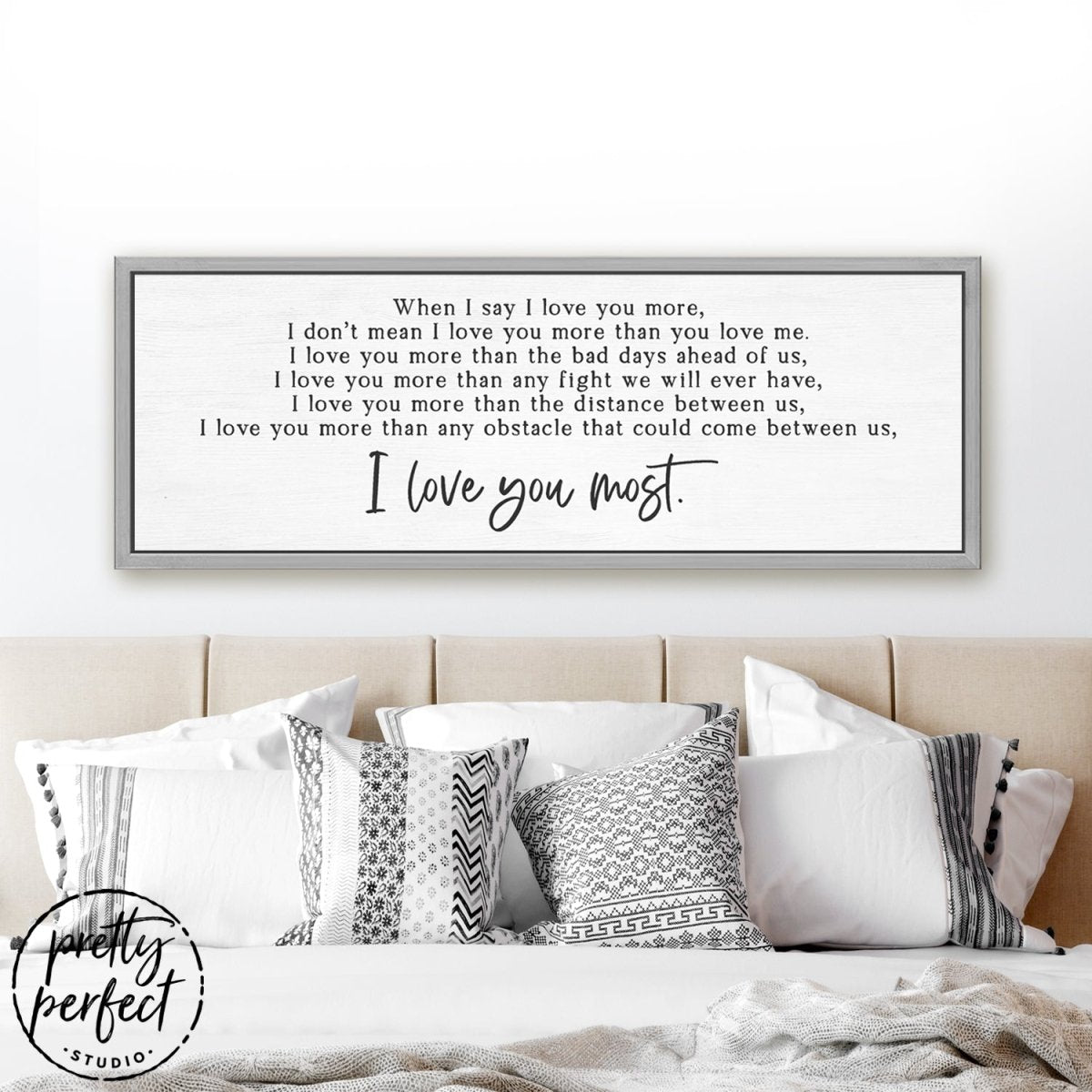 I Love You More Canvas Sign freeshipping - Pretty Perfect Studio