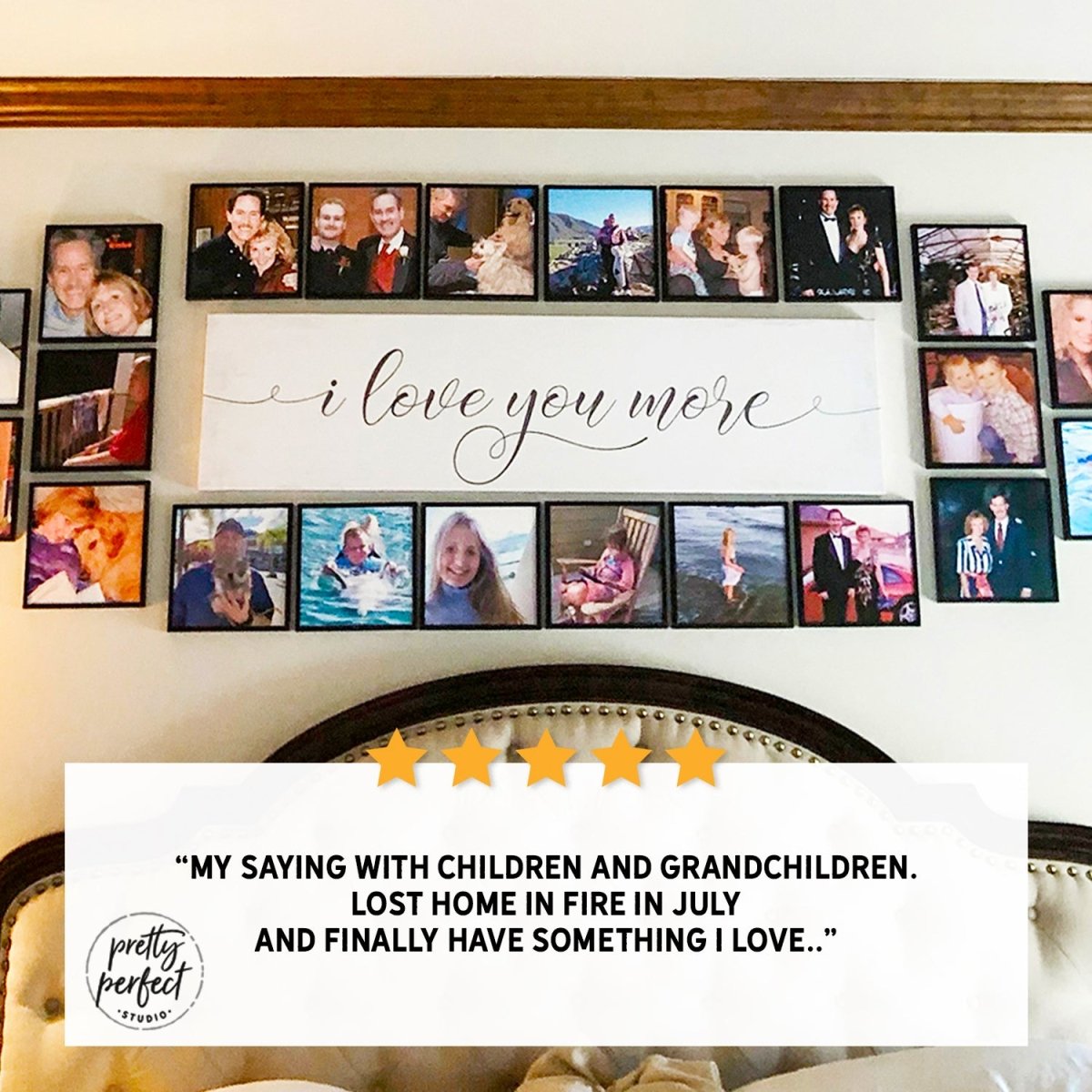 Customer product review for i love you more sign by Pretty Perfect Studio
