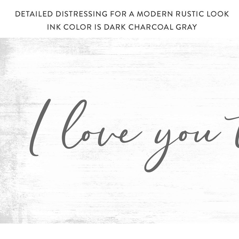 I Love You Three Thousand Sign | I Love You 3000 Wall Art With Distressed Modern Look - Pretty Perfect Studio