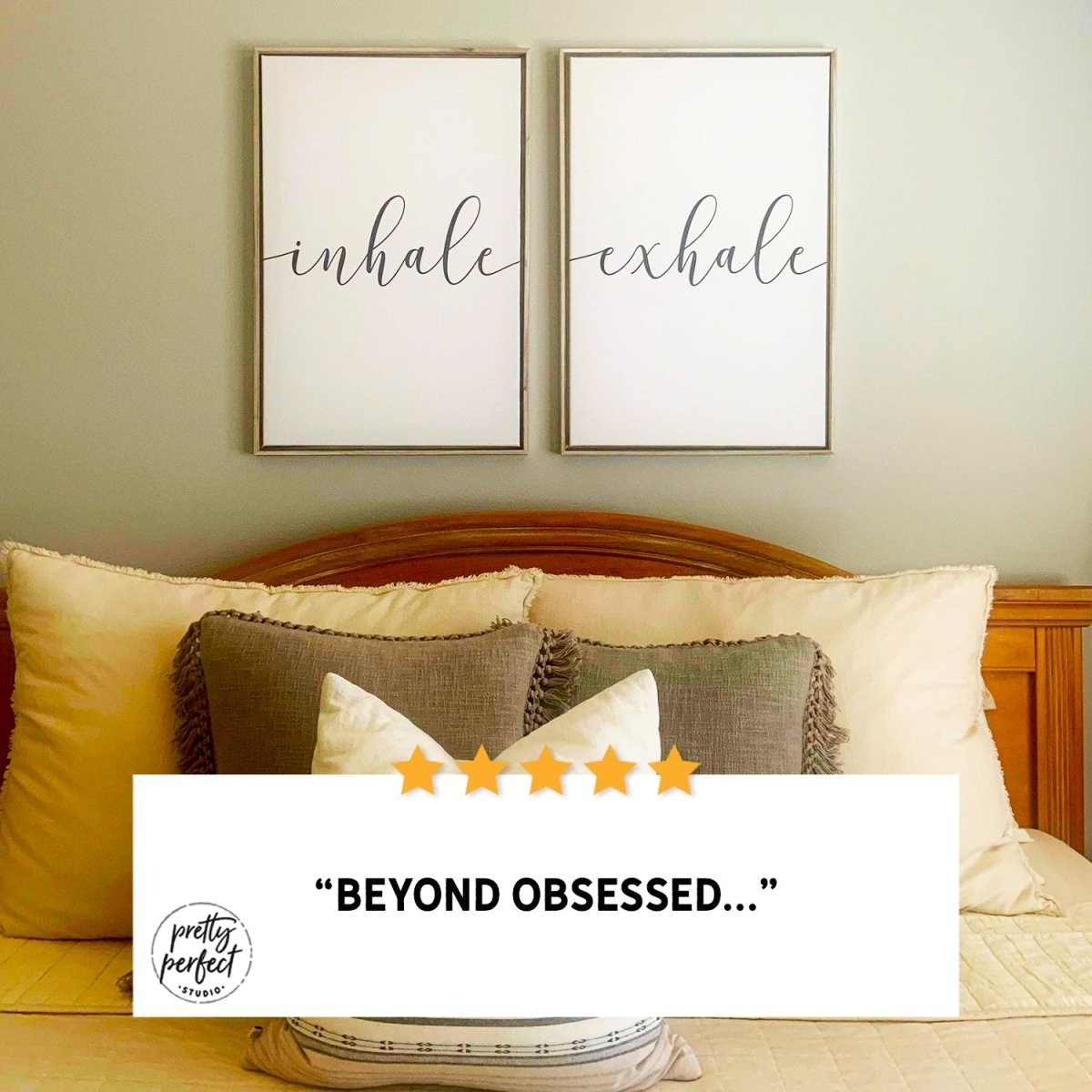 Customer product review for inhale exhale wall art by Pretty Perfect Studio