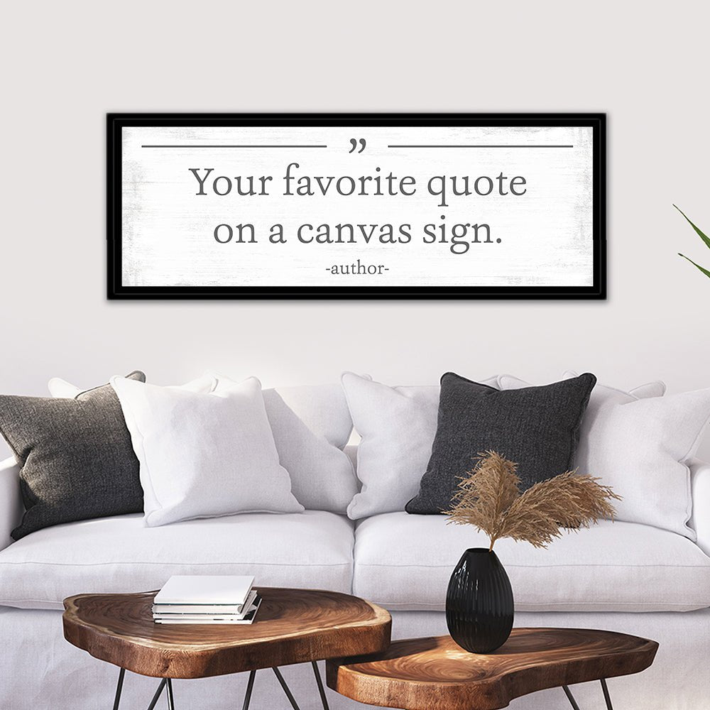Large Custom Quote Personalized Sign Above Couch in Living Room - Pretty Perfect Studio