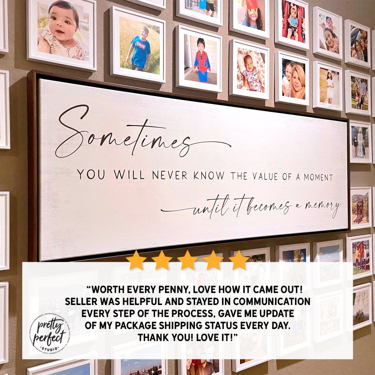 Large Custom Quote Wall Art - Pretty Perfect Studio