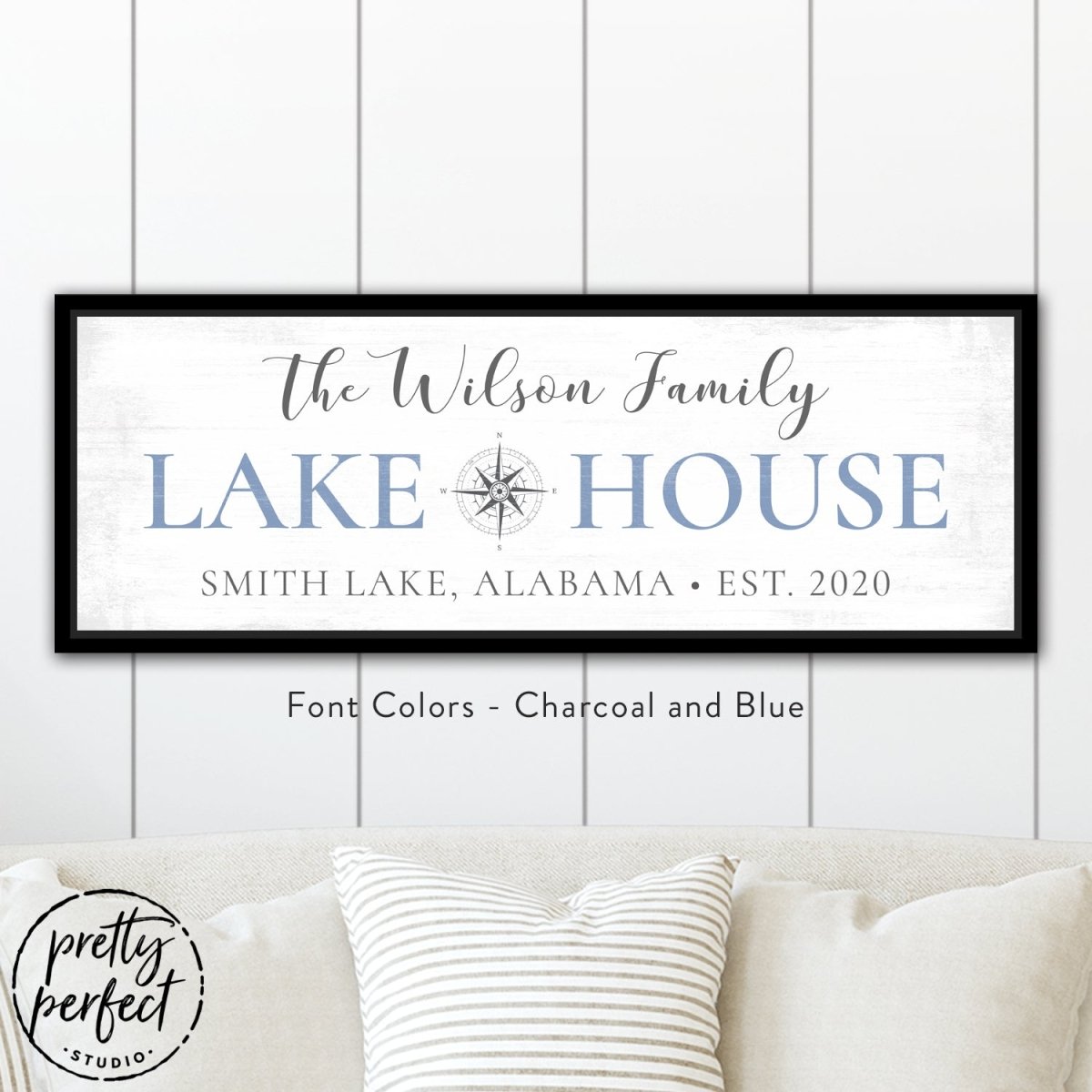 Large Lake House Sign Personalized
