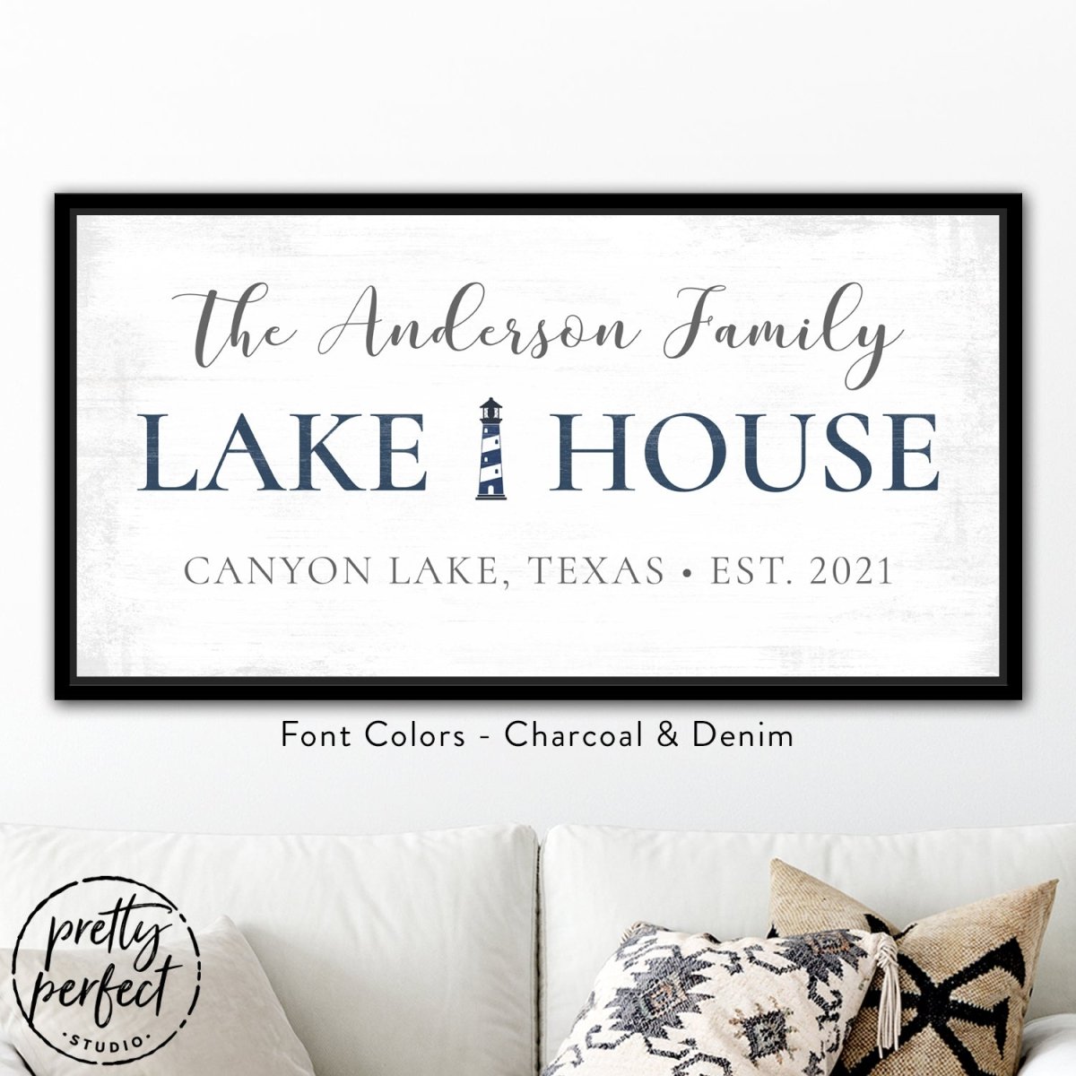 Large Lake House Sign Personalized