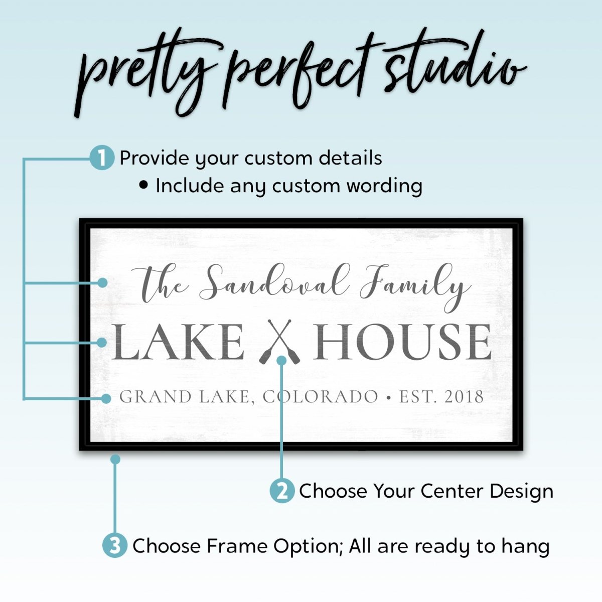 Large Lake House Sign Personalized